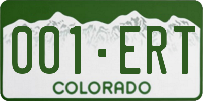 CO license plate 001ERT