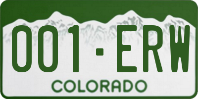 CO license plate 001ERW