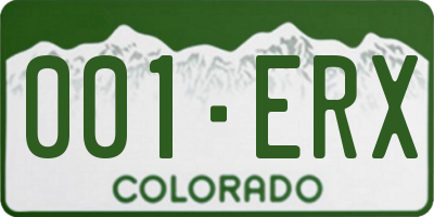 CO license plate 001ERX