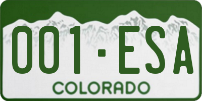 CO license plate 001ESA