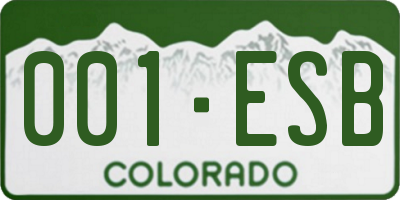 CO license plate 001ESB