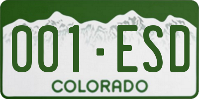 CO license plate 001ESD