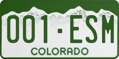 CO license plate 001ESM