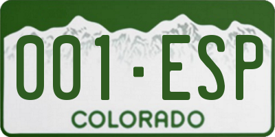 CO license plate 001ESP