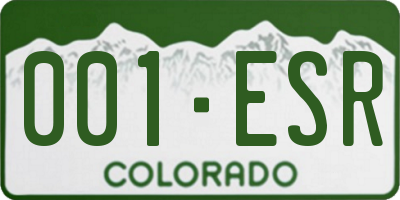 CO license plate 001ESR