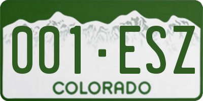 CO license plate 001ESZ