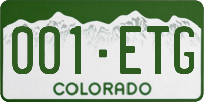 CO license plate 001ETG