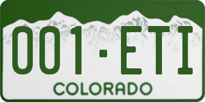 CO license plate 001ETI