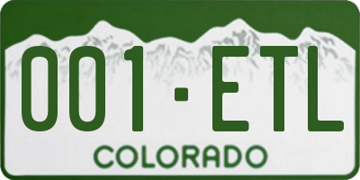 CO license plate 001ETL