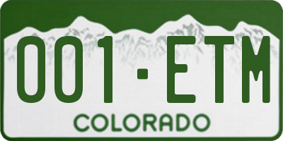 CO license plate 001ETM