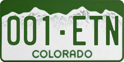 CO license plate 001ETN