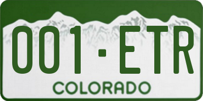 CO license plate 001ETR