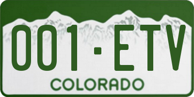 CO license plate 001ETV