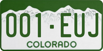 CO license plate 001EUJ