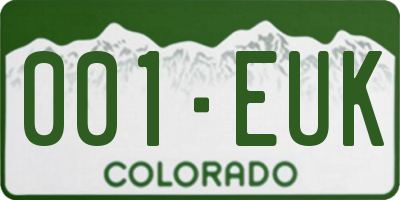 CO license plate 001EUK