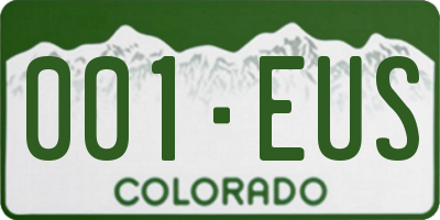 CO license plate 001EUS