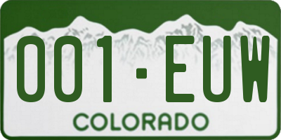 CO license plate 001EUW