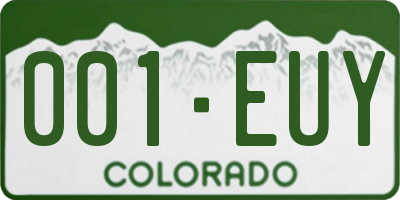 CO license plate 001EUY