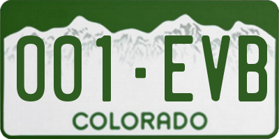 CO license plate 001EVB