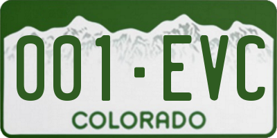 CO license plate 001EVC