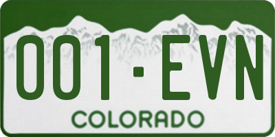 CO license plate 001EVN