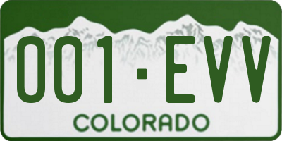 CO license plate 001EVV