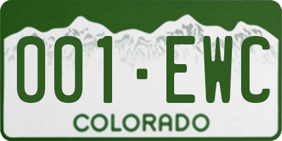 CO license plate 001EWC