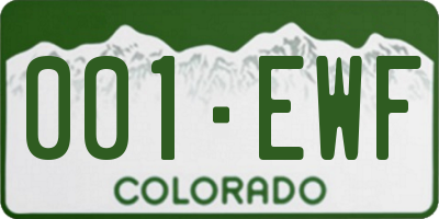 CO license plate 001EWF