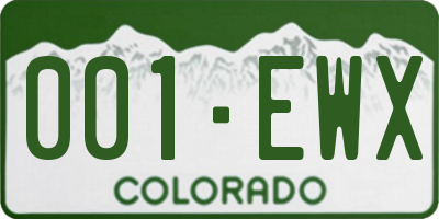 CO license plate 001EWX