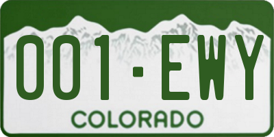 CO license plate 001EWY