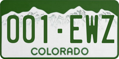 CO license plate 001EWZ