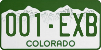 CO license plate 001EXB