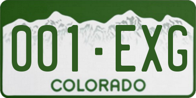 CO license plate 001EXG