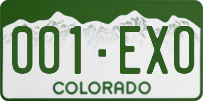 CO license plate 001EXO