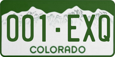 CO license plate 001EXQ