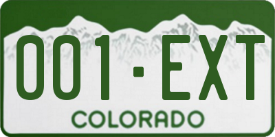 CO license plate 001EXT