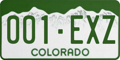 CO license plate 001EXZ