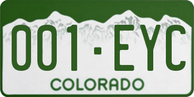 CO license plate 001EYC