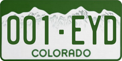 CO license plate 001EYD