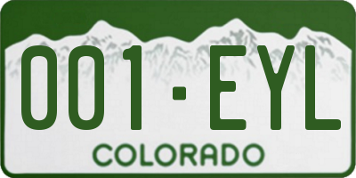 CO license plate 001EYL