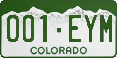 CO license plate 001EYM