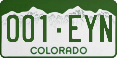 CO license plate 001EYN