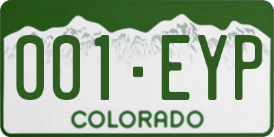 CO license plate 001EYP