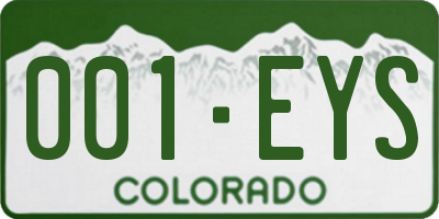 CO license plate 001EYS