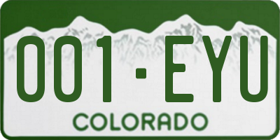 CO license plate 001EYU