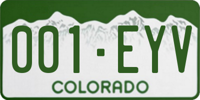 CO license plate 001EYV