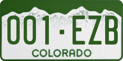 CO license plate 001EZB