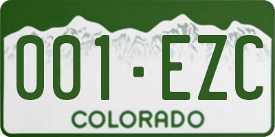 CO license plate 001EZC