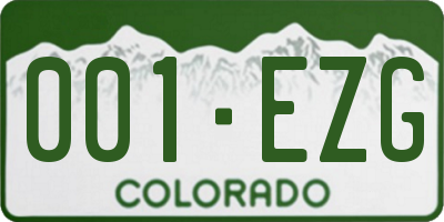 CO license plate 001EZG