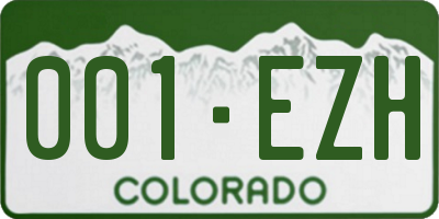 CO license plate 001EZH